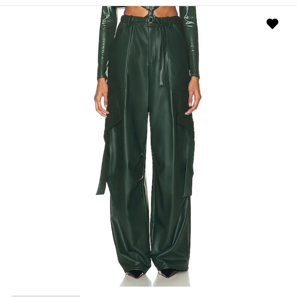 Sally LaPointe Green Wide Leg Pants